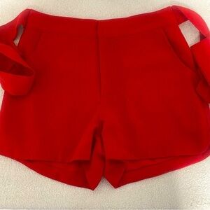 JOA Los Angeles ANTHROPOLOGIE Red Short Shorts Lined, Zip, Size Small $68.00